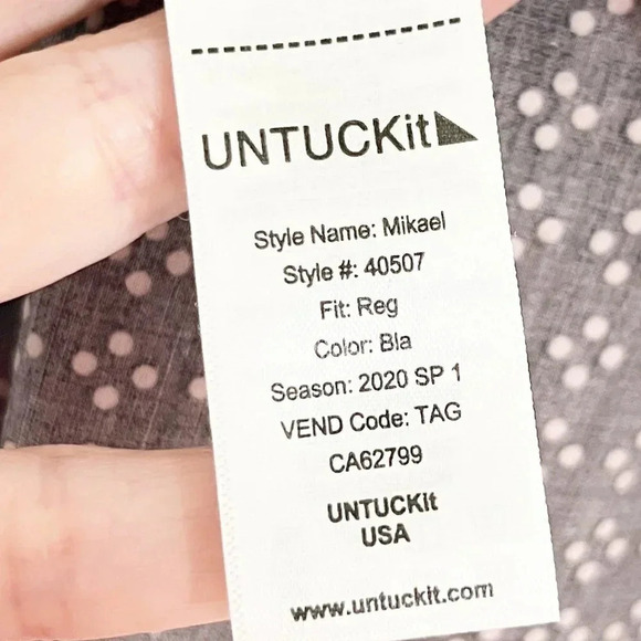 Untuckit for Her Black & White Dotted Long Sleeve Dress Women's Size 0 - Picture 9 of 10